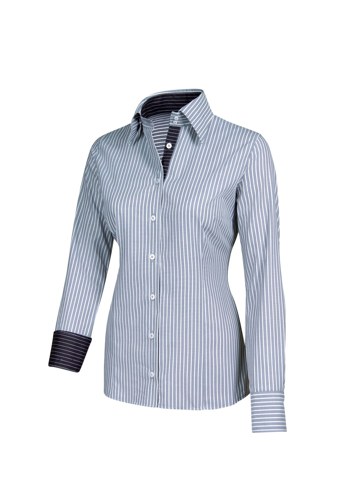 Kleur Grijs Streep - 29302-12 Grijs, zwart contr.