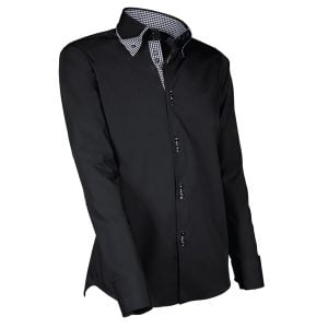 Zwart, grijze ruit contr.