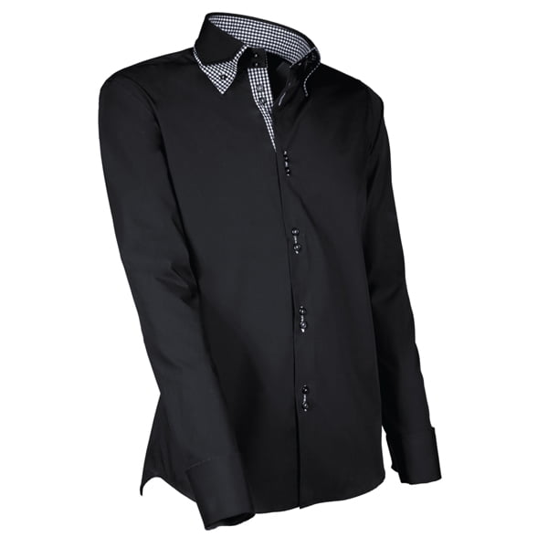 Zwart, grijze ruit contr.