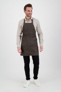 Bib Apron Base Brown Denim