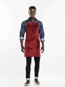 Bib Apron Cross Red Velvet