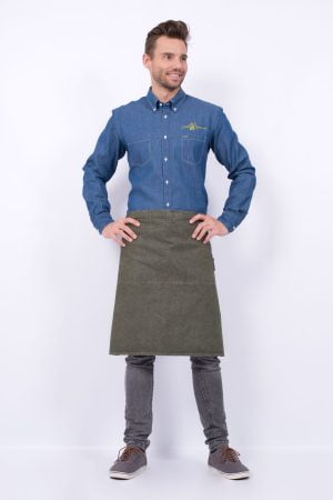 Apron Pouch Green Denim